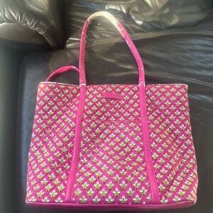 Vera Bradley Pink and Green Patterned Tote